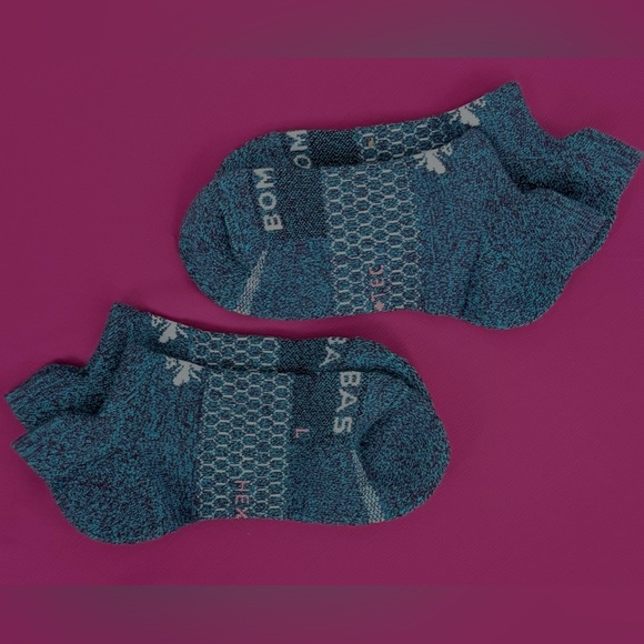 Bombas Accessories - Bombas 2 Pair Unisex Athletic Honeycomb  Supportive Teal Ankle Socks Medium NWOT